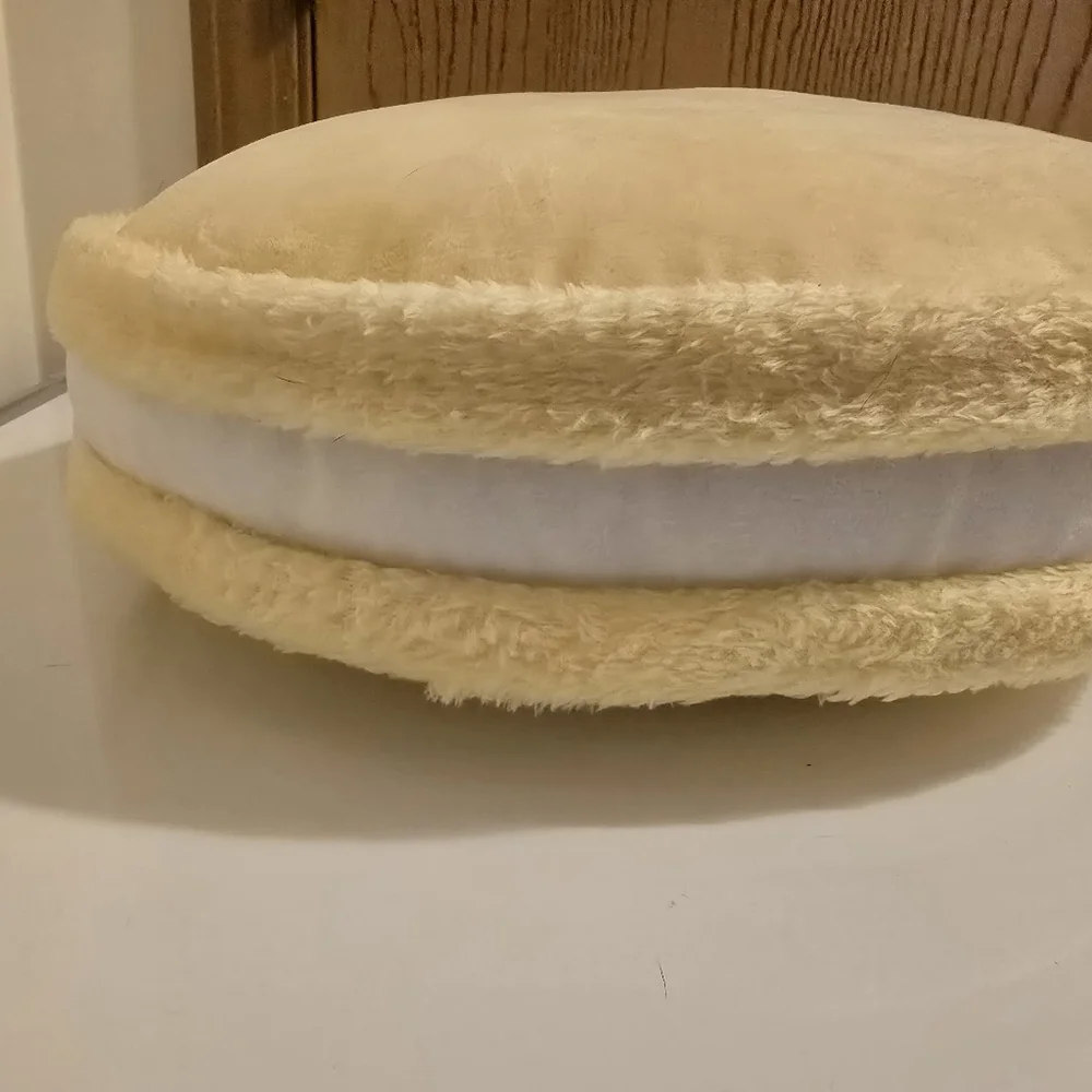 NWT Ashland Yellow and White French Macaron Soft Plush Pillow